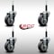Service Caster 3.5'' SS Thermoplastic Rubber Wheel Swivel 3/4'' Expanding Stem Caster Set, 4PK SCC-SSEX20S3514-TPRB-34-4 - alternate 2